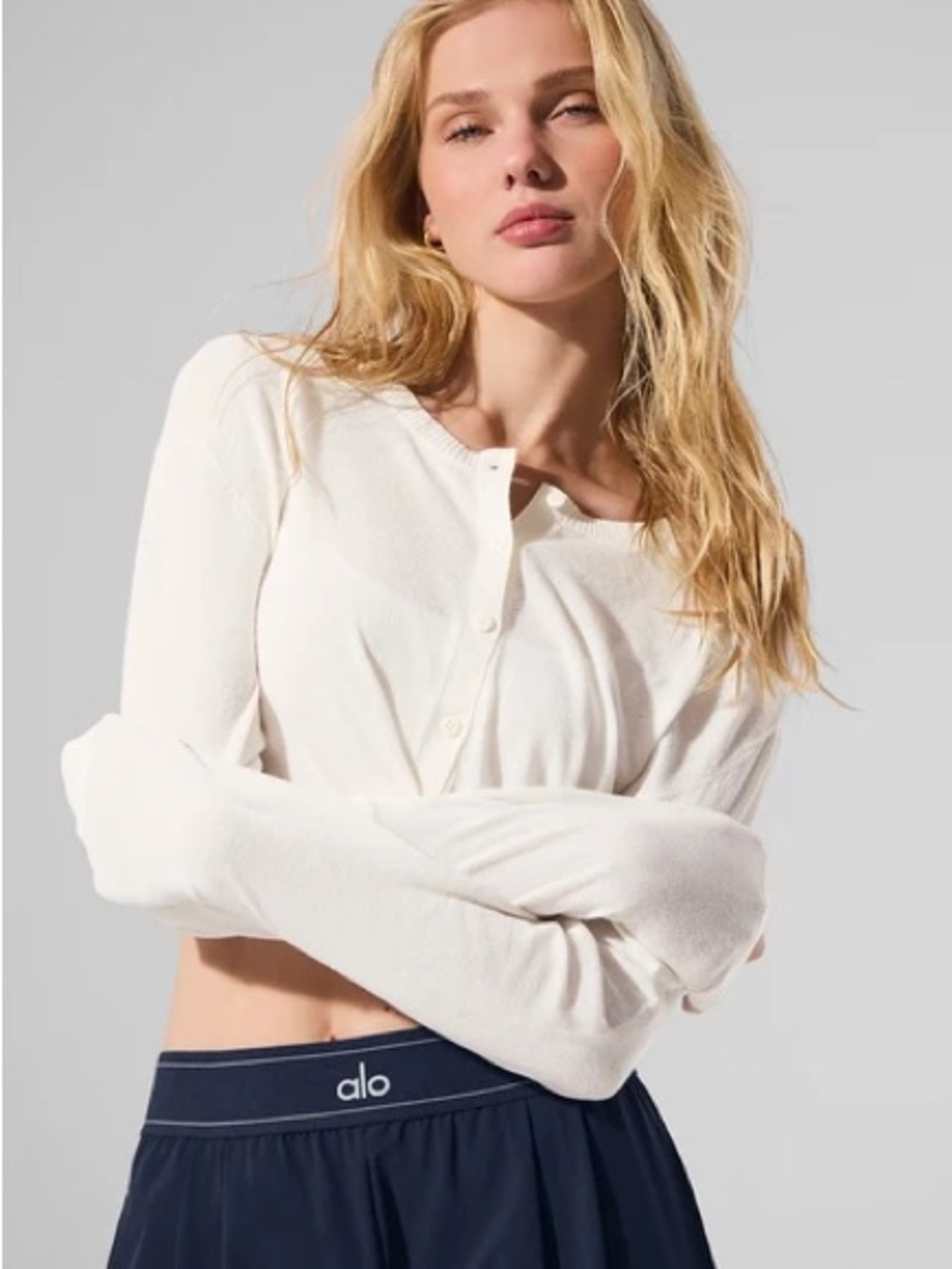 ALO Super Natural Cardigan Ivory